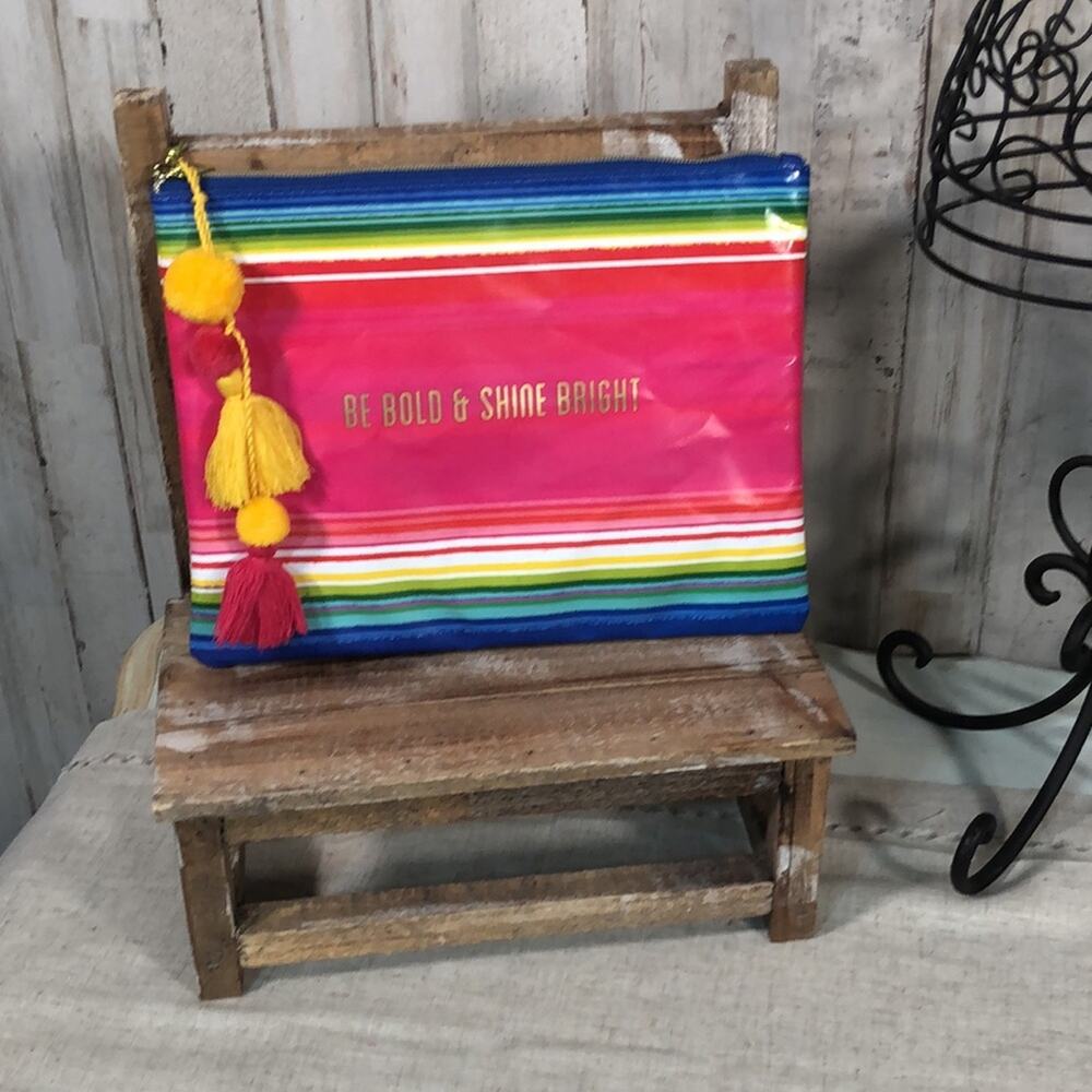 NWT Lady Jayne Rainbow Zipper Accessory Pouch with Pompom Tassel (Second One)